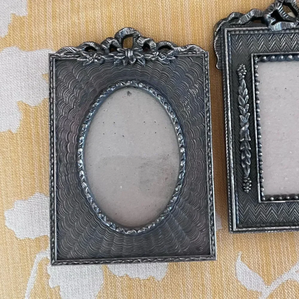 Vintage Ornate Metal Mini Picture Frames